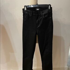 PAIGE Midnight Black Waxed Jeans